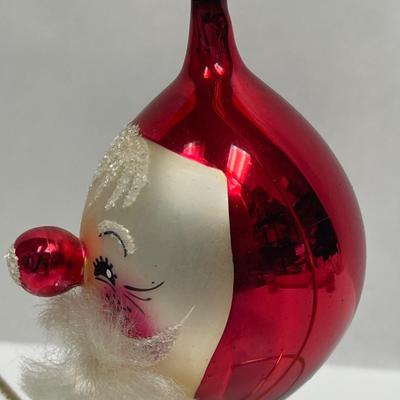Antique Vintage Mercury Glass Christmas Tree Ornaments Santa, mushroom, bird