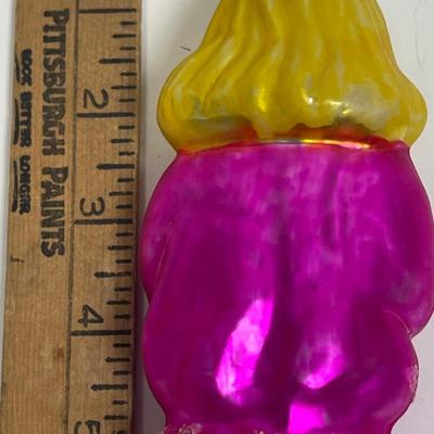 Vintage Mercury Glass Priest Father in Pink gown Christmas Tree Ornament