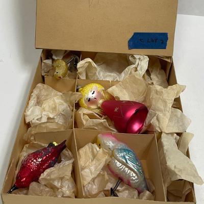 Antique Old Christmas Tree Ornaments Angel. and 3 birds