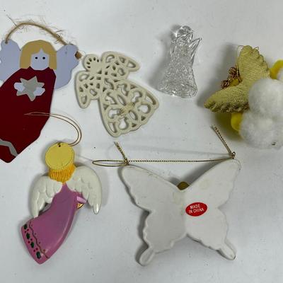 Angel Lot of Christmas Tree Ornaments- metal, glass, ceramic, homemade, clay, etc