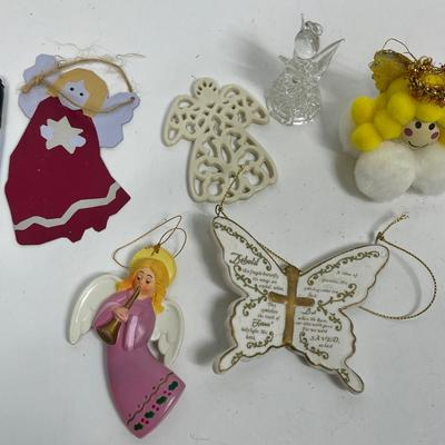 Angel Lot of Christmas Tree Ornaments- metal, glass, ceramic, homemade, clay, etc
