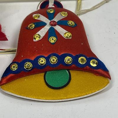 5 pc lot of Vintage Christmas Tree Ornaments - Santa, Parrot, Bell, etc.