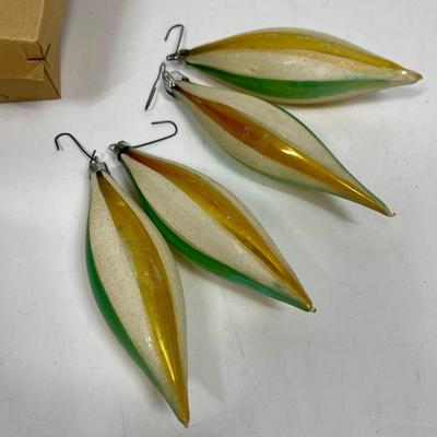 Antique Vintage Teardrop Mercury Glass Christmas Tree Ornaments