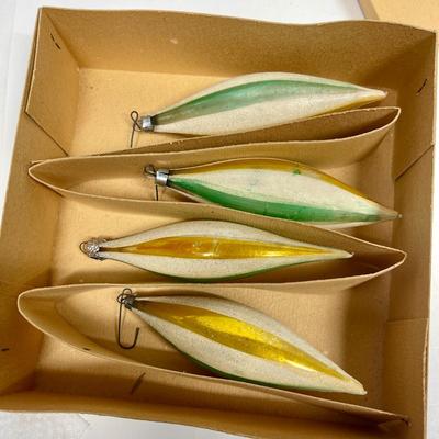 Antique Vintage Teardrop Mercury Glass Christmas Tree Ornaments