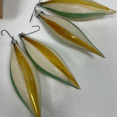 Antique Vintage Teardrop Mercury Glass Christmas Tree Ornaments