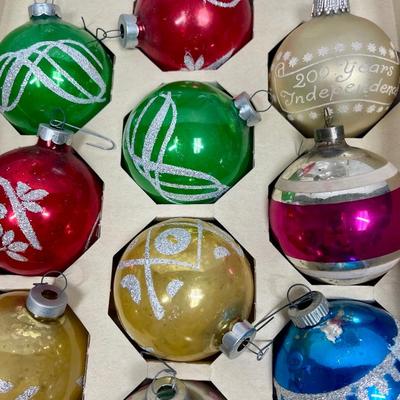 Vintage Mercury Glass Christmas Tree Ornaments - frosted designs