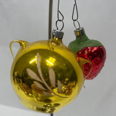 Vintage Mercury Glass Ornaments - houses, lanterns, drums, etc