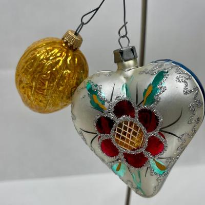 Vintage Mercury Glass Ornaments - houses, lanterns, drums, etc
