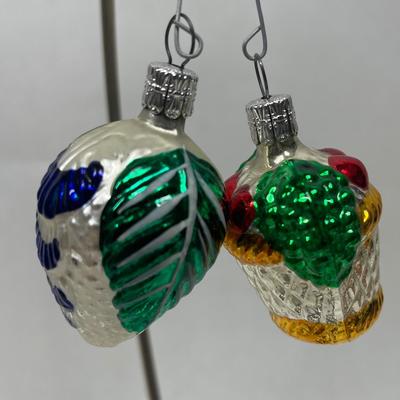 Vintage Mercury Glass Ornaments - houses, lanterns, drums, etc