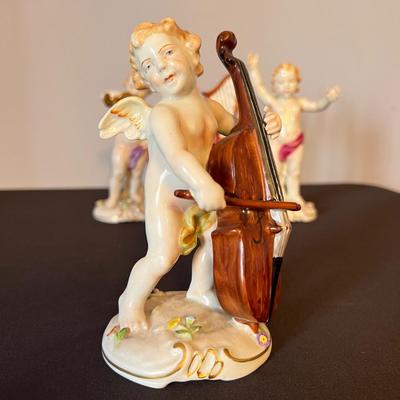 Set of 4 Porcelain Von Schierholz Handmaleiei Cherubs Angels Figurines Germany