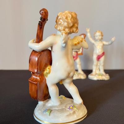 Set of 4 Porcelain Von Schierholz Handmaleiei Cherubs Angels Figurines Germany