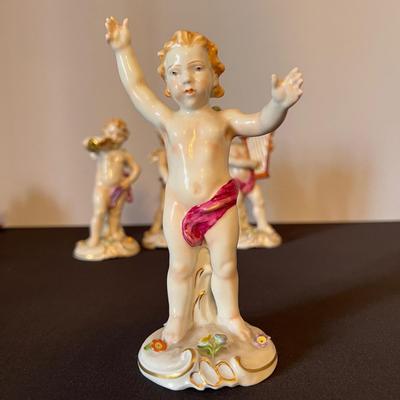 Set of 4 Porcelain Von Schierholz Handmaleiei Cherubs Angels Figurines Germany