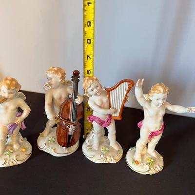 Set of 4 Porcelain Von Schierholz Handmaleiei Cherubs Angels Figurines Germany