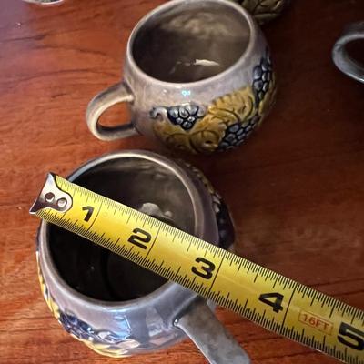 Vintage West Germany Ceramic Pitcher with 12 Mugs Cups