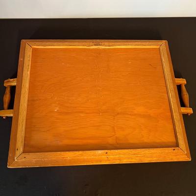 Vintage Mola Kuna Panamanian Indian Folk Art Wooden Tray