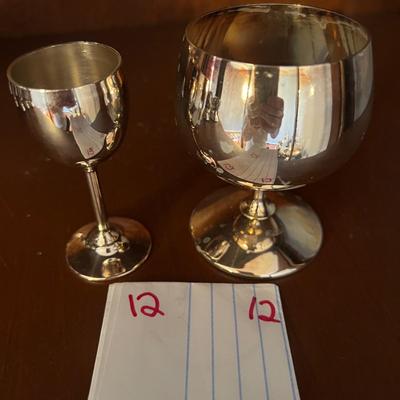 61 Piece Set Viking Plate EP Brass Stemware Barware Glasses Goblets