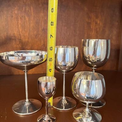 61 Piece Set Viking Plate EP Brass Stemware Barware Glasses Goblets