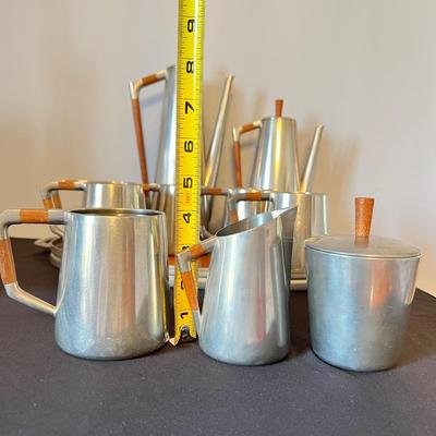 Rare 1960's KMD TIEL for Royal Holland Pewter Coffee Set MCM