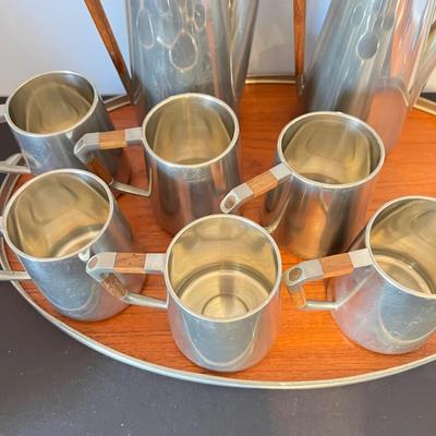 Rare 1960's KMD TIEL for Royal Holland Pewter Coffee Set MCM