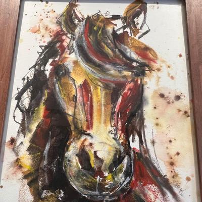 Signed Horse Watercolor - (LR-RG)