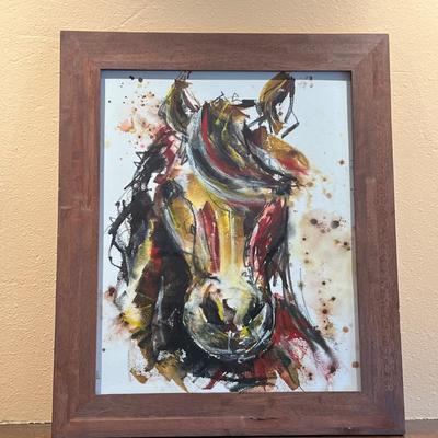 Signed Horse Watercolor - (LR-RG)