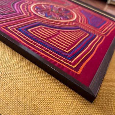 Set of 3 Vintage Framed Panamanian Textile Folk Art