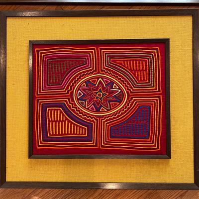 Set of 3 Vintage Framed Panamanian Textile Folk Art