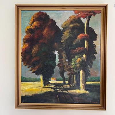 Original Framed Signed Oil on Canvas c. 26" x 30" Painting