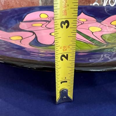 Large Decorative Painted Pottery Plate Wall Hanging 16" Diameter