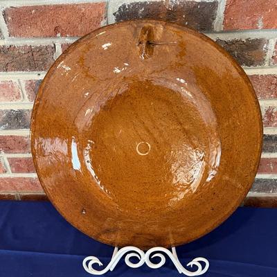 Large Decorative Painted Pottery Plate Wall Hanging 16" Diameter
