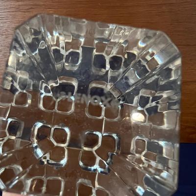 Lenox Crystal Lot - Pair Avalon Ovations Candleholders, Desk Clock, Box of Candles