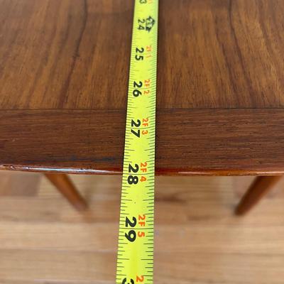 Pair MCM Teak End Tables w. Sliding Tray Tiers