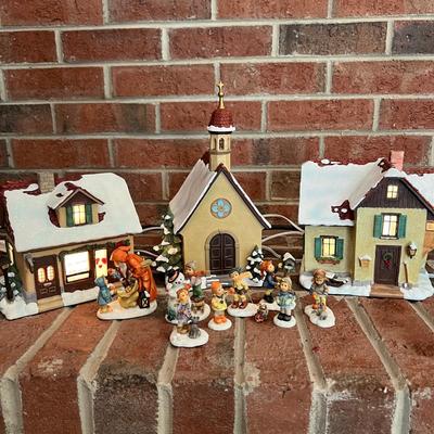 Big Lot of M.J. Hummel Goebel Holiday Houses, People, Figurines
