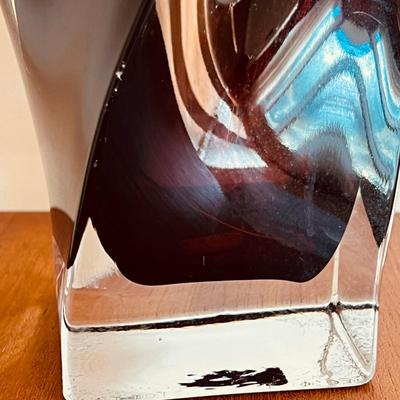 KROSNO Poland Art Glass Twisted Vase Swirled Design Heavy