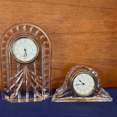 2 Waterford Crystal Table Clocks