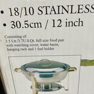 Chaffing Dish covered stainless and brass