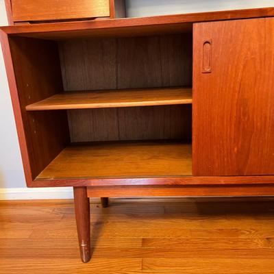 MCM Vintage Teak Credenza w. Elevated Hutch - 4 Pieces