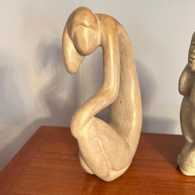 2 Vintage Carved Stone Sculptures