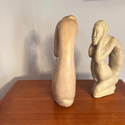 2 Vintage Carved Stone Sculptures
