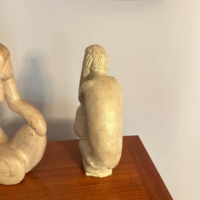 2 Vintage Carved Stone Sculptures