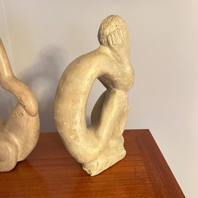 2 Vintage Carved Stone Sculptures