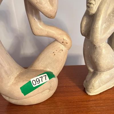 2 Vintage Carved Stone Sculptures
