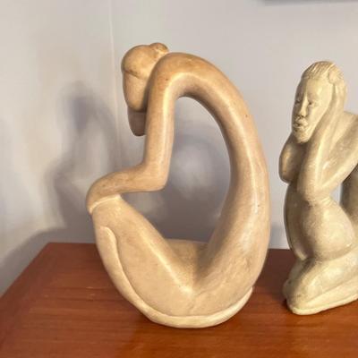 2 Vintage Carved Stone Sculptures