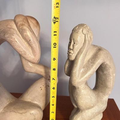 2 Vintage Carved Stone Sculptures