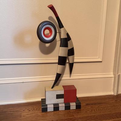 Black and White Striped Sculpture by Sean O’Meallie (DR-DZ)