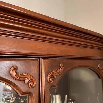 Solid Wood Curio Cabinet One Piece