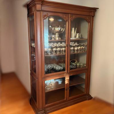 Solid Wood Curio Cabinet One Piece