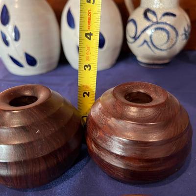 Vintage MCM Pottery, Olive Wood Decorative Lot - Williamsburg, German