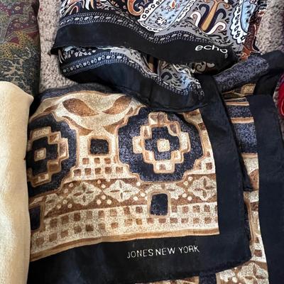 Lot of Designer Silk Scarves - Pendelton, Anne Klein, Oscar de la Renta