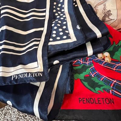 Lot of Designer Silk Scarves - Pendelton, Anne Klein, Oscar de la Renta